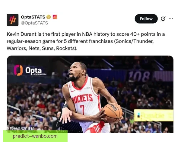 火箭险胜雄鹿升西部第五 杜兰特19分8篮板谢泼德9记三分创新高